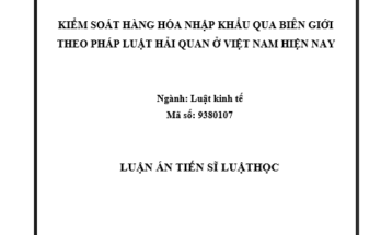 Kiểm soát hàng hóa nhập khẩu qua biên giới theo pháp luật hải quan ở Việt Nam hiện nay