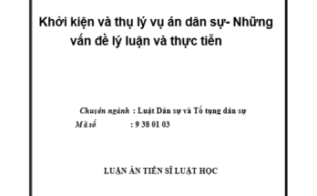 Khởi kiện và thụ lý vụ án dân sự- Những vấn đề lý luận và thực tiễn