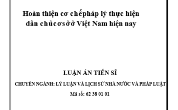 Hoàn thiện cơ chế pháp lý thực hiện dân chủ cơ sở ở Việt Nam hiện nay