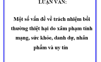 Một số vấn đề về trách nhiệm bồi thường thiệt hại do xâm phạm tính mạng sức khỏe danh dự nhân phẩm và uy tín