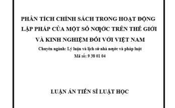 Phân tích chính sách trong hoạt động lập pháp của một số nước trên thế giới và kinh nghiệm đối với Việt Nam hiện nay