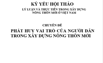 KỶ YẾU HỘI THẢO LÝ LUẬN VÀ THỰC TIỄN TRONG XÂY DỰNG NÔNG THÔN MỚI Ở VIỆT NAM