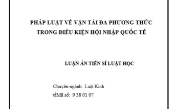 Pháp luật về vận tải đa phương thức trong điều kiện hội nhập quốc tế