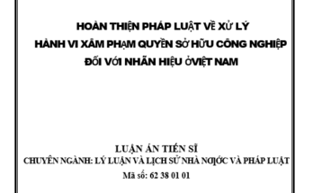 Hoàn thiện pháp luật về xử lý hành vi xâm phạm quyền sở hữu công nghiệp đối với nhãn hiệu ở Việt Nam