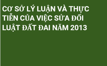 CƠ SỞ LÝ LUẬN VÀ THỰC TIỄN VỀ TẶNG CHO QUYỀN SỬ DỤNG ĐẤT