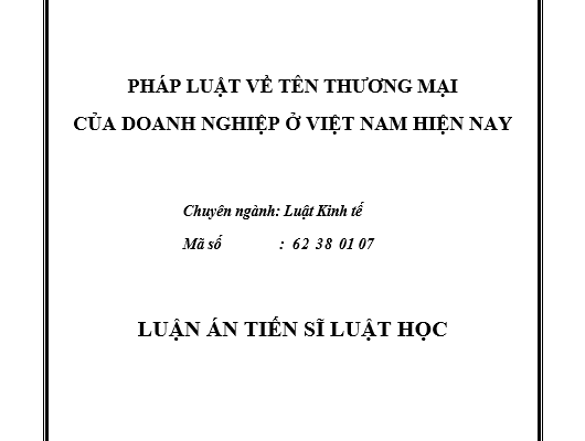 Pháp luật về tên thương mại của doanh nghiệp ở Việt Nam hiện nay