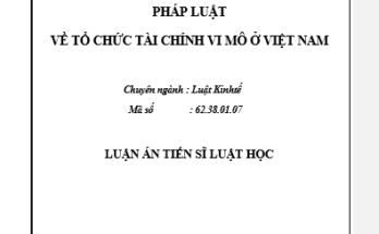 Pháp luật về tổ chức tài chính vi mô ở Việt Nam