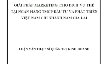 luận văn marketing cho dich vụ Thẻ tại ngân hàng thương mại cổ phần Đầu tư và Phát triển Việt nam