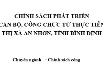 Chính sách phát triển cán bộ, công chức từ thực tiễn thị xã An Nhơn, tỉnh Bình Định