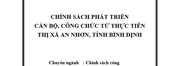 Chính sách phát triển cán bộ, công chức từ thực tiễn thị xã An Nhơn, tỉnh Bình Định