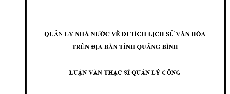Quản lý nhà nước về di tích lịch sử văn hóa trên địa bàn tỉnh Quảng Bình