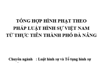 Tổng hợp hình phạt theo pháp luật hình sự Việt Nam từ thực tiễn thành phố Đà Nẵng