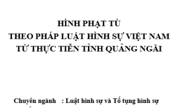 Hình phạt tù theo pháp luật hình sự Việt Nam – từ thực tiễn tỉnh Quảng Ngãi
