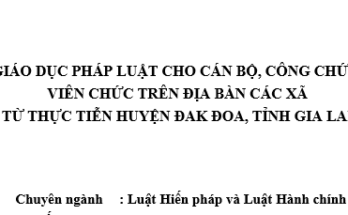 Giáo dục pháp luật cho cán bộ công chức viên chức trên địa bàn