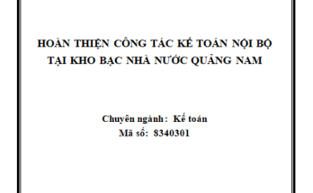 Hoàn thiện công tác kế toán nội bộ tại Kho bạc Nhà nước Quảng Nam