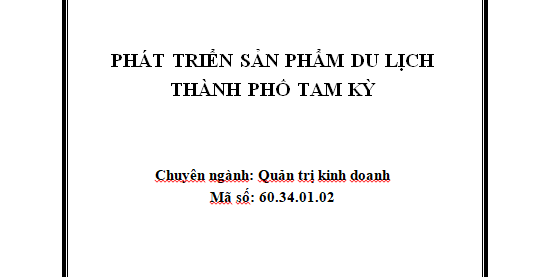 Phát triển sản phẩm du lịch thành phố Tam Kỳ