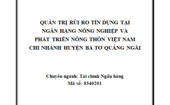 Quản trị rủi ro tín dụng tại Ngân hàng Nông nghiệp và Phát triển Nông thôn Việt Nam