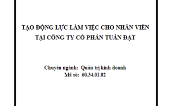 Tạo động lực làm việc cho nhân viên tại Công ty CP Tuấn Đạt