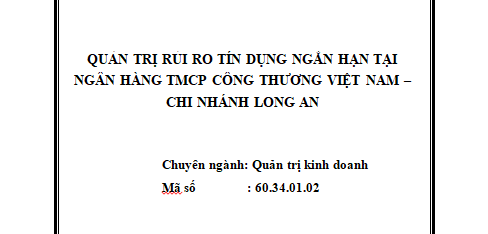 Quản trị rủi ro tín dụng ngắn hạn tại Ngân hàng
