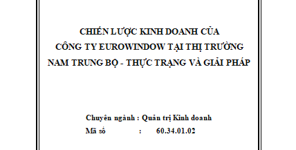 CHIẾN LƯỢC KINH DOANH CÔNG TY EUROWINDOW