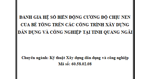 Đánh giá hệ số biến động cường độ chịu nén của bê tông trên các công trình