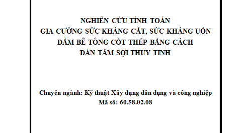 Nghiên cứu tính toán gia cường sức kháng cắt sức kháng uốn dầm bê tông cốt thép