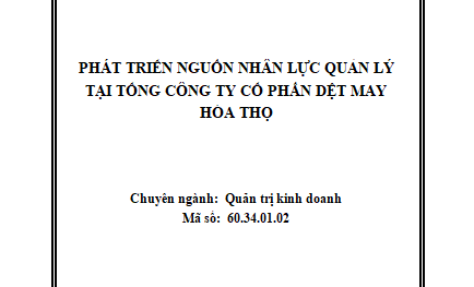 Phát triển nguồn nhân lực quản lý tại Tổng Công ty