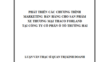Phát triển các chương trình Marketing bán hàng cho sản phẩm xe thương mại