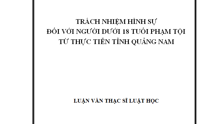Trách nhiệm hình sự đối với người dưới 18 tuổi phạm tội