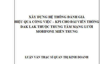 Xây dựng hệ thống đánh giá hiệu quả công việc – KPI