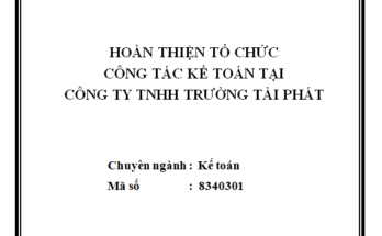 Hoàn thiện tổ chức công tác kế toán tại Công ty TNHH Trường Tài Phát