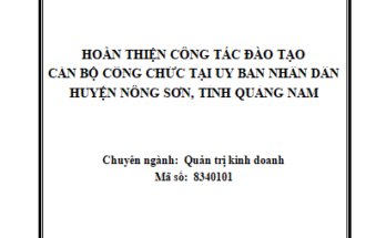 Hoàn thiện công tác đào tạo cán bộ công chức