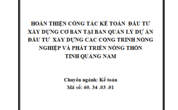 Hoàn thiện công tác kế toán đầu tư xây dựng cơ bản tại Ban quản lý dự án đầu tư xây dựng
