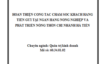 Hoàn thiện công tác chăm sóc khách hàng tiền gửi