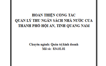 Hoàn thiện công tác quản lý thu ngân sách Nhà nước