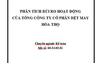 Phân tích rủi ro hoạt động của Tổng Công ty Cổ phần Dệt May Hòa Thọ