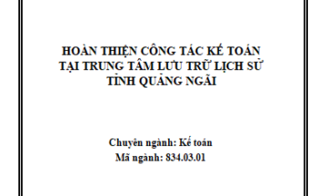 Hoàn thiện công tác kế toán tại Trung tâm Lưu trữ lịch sử