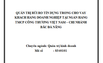 Quản trị rủi ro tín dụng trong cho vay khách hàng doanh nghiệp tại ngân hàng TMCP Công Thương Việt Nam