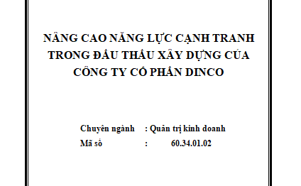 Nâng cao năng lực cạnh tranh trong đấu thầu xây dựng của Công ty