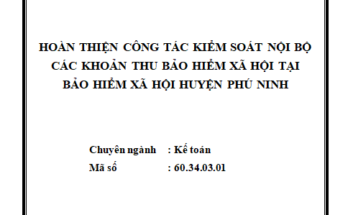 Hoàn thiện công tác kiểm soát nội bộ các khoản thu bảo hiểm xã hội