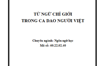 Từ ngữ chỉ giới trong ca dao người Việt
