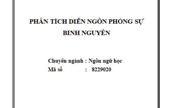 PHÂN TÍCH DIỄN NGÔN PHÓNG SỰ BINH NGUYÊN