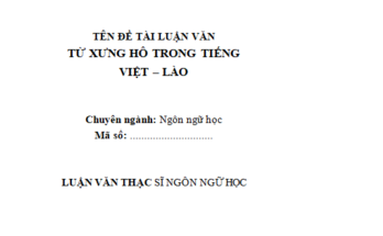 TỪ XƯNG HÔ TRONG TIẾNG VIỆT – LÀO