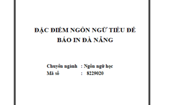 Đặc điểm ngôn ngữ tiêu đề báo in Đà Nẵng