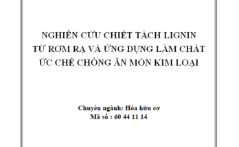 Nghiên cứu chiết tách lignin từ rơm rạ và ứng dụng làm chất ức chế chống ăn mòn kim loại