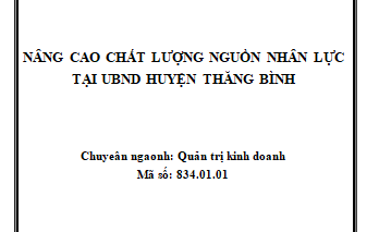 Nâng cao chất lượng nguồn nhân lực tại UBND huyện Thăng Bình