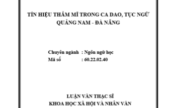 Tín hiệu thẩm mĩ trong ca dao tục ngữ Quảng Nam - Đà Nẵng