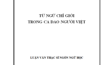 Từ ngữ chỉ giới trong ca dao người Việt