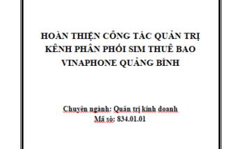 Hoàn thiện công tác quản trị kênh phân phối sim thuê bao Vinaphone Quảng Bình
