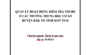 Quản lý hoạt động kiểm tra nội bộ ở các trường trung học cơ sở huyện Đăk Tô tỉnh Kon Tum